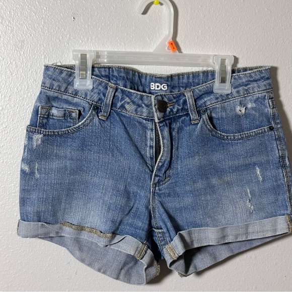 BDG Women Denim Blue Mid Rise Shortie Shorts size 27. - Picture 2 of 10